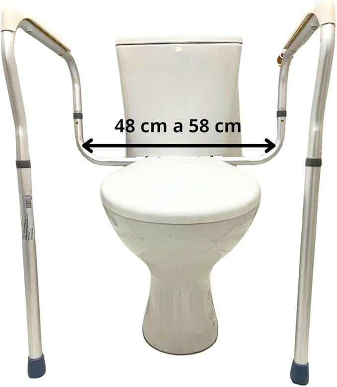 Barra de Apoio Seguro em Alumínio para Vaso Sanitário.