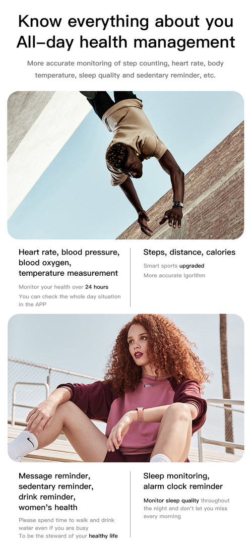 Relógio Inteligente à Prova d’Água IP68 – Tela Full Screen